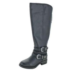 NWOT Madden girl black carrage knee high boots